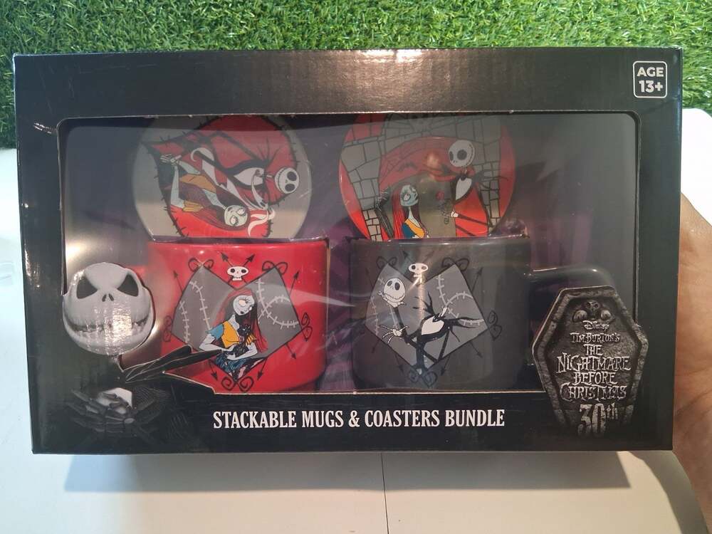 Disney Nightmare Before Christmas 30th Stackable Mugs Coasters Bundle CultureFly